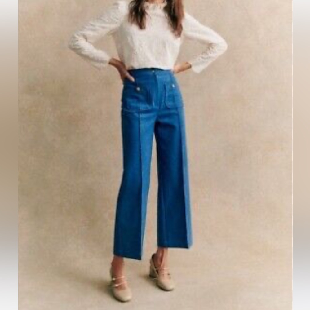 Sezane Emilio High Rise Wide Leg Jeans 36 (4)